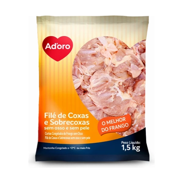 Filé de Coxas e Sobrecoxas Sem Pele Cortes Congelados Desossados