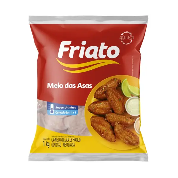 Meio da Asa IQF FRIATO Congelado no Atacado - Distribuidora 3G Foods