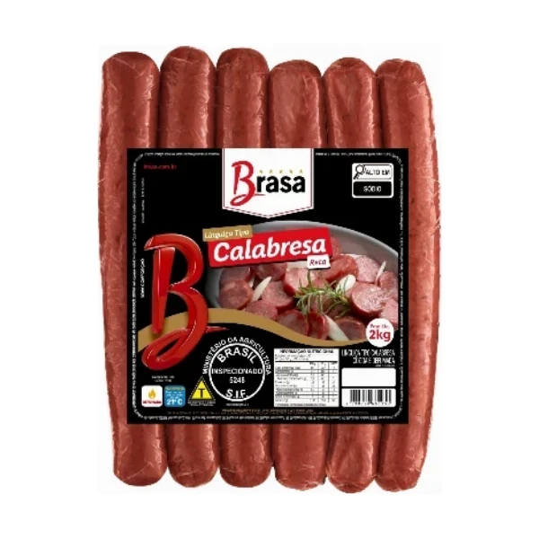 Linguiça Calabresa Reta BRASA 8x2kg