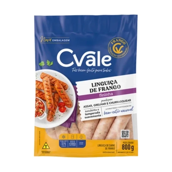 Linguiça de Frango Fina CVALE Congelado