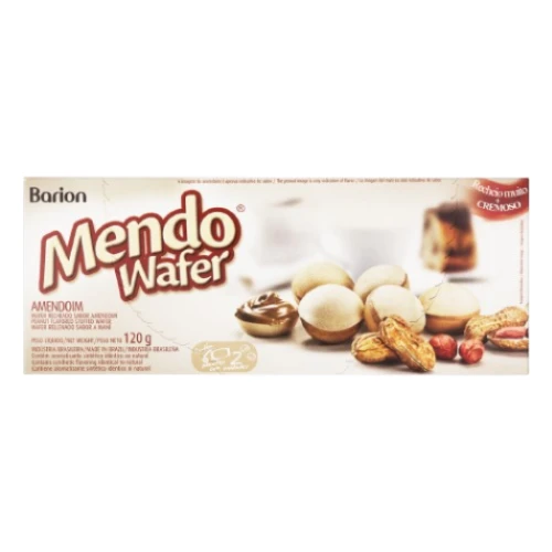BOLINHA RECHEADA MENDO WAFER BARION 120G - AMENDOIM CX24
