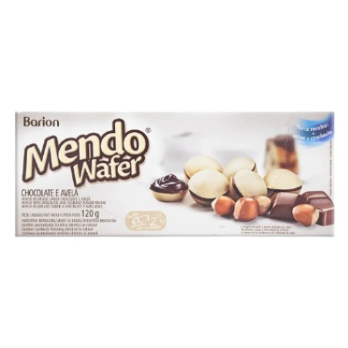 BOLINHA RECHEADA MENDO WAFER BARION 120G - CHOC AVEL CX24