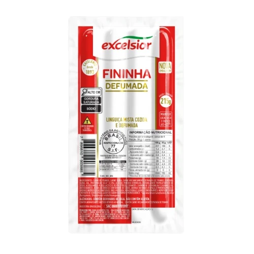 Linguiça Calabresa Fininha Excelsior Mista Defumada 215 g - 39718
