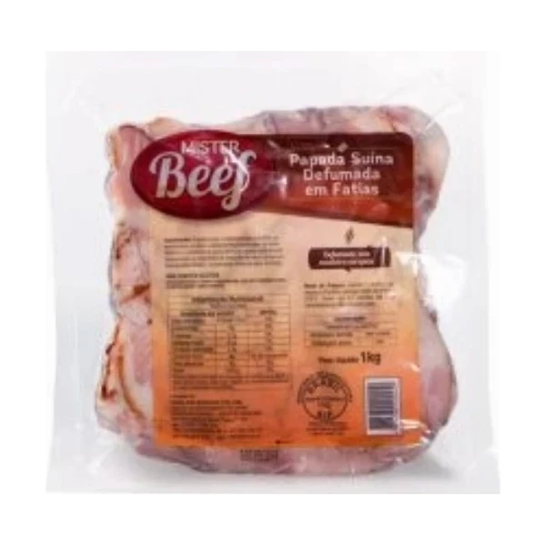 Bacon Papada Fatiado 1Kg Caixa 18kg MISTERBEEF