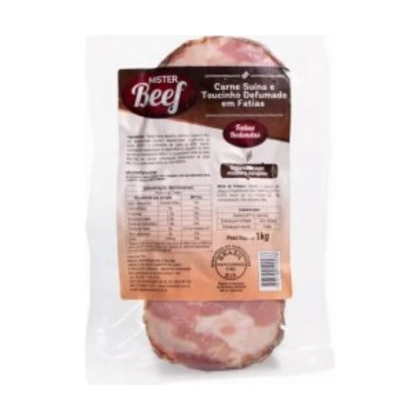 Bacon Redondo de Paleta Fatiado 1kg Caixa 18kg MISTERBEEF