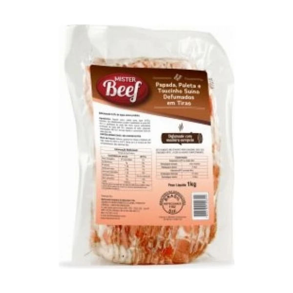 Bacon em Tiras Extra Fino 1kg Caixa 18kg MISTERBEEF