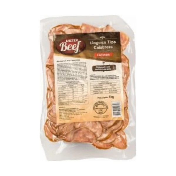 Linguiça Calabresa Fatiada 1kg Caixa 18kg MISTERBEEF