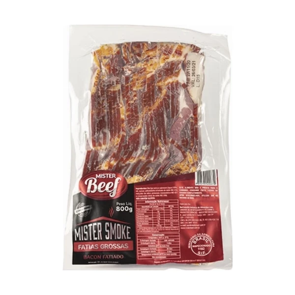Bacon Fatiado Mister Smoke 800g - Fatias Grossas