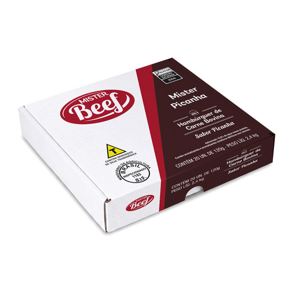 Hambúrguer Bovino Sabor Picanha Mister Beef 120g - 20 Unidades